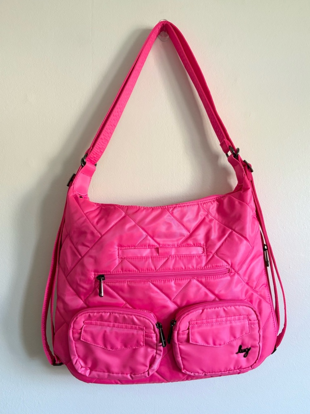 Lug Zipliner Convertible Hobo Bag in Pink - Picture 2 of 6